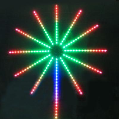 China LANDSCAPE dreamcolor music voice sync RGB fireworks smart waterproof rgbic led strip lights with outdoor for bar party holiday for sale