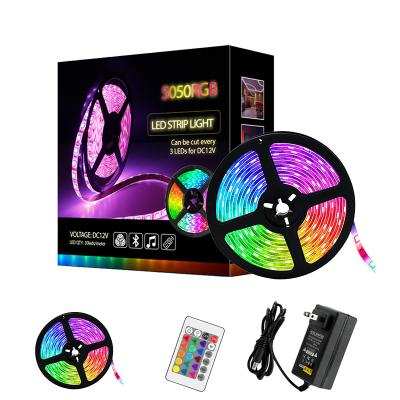 China Dropshipping LANDSCAPE dreamy color 5050 RGB led strip light 5M led stripe 24keys SMD IR remote controller for sale