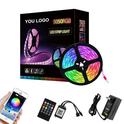 China LANDSCAPE outdoor decoration led light RGB 5050 60led/m waterproof led strip IP65 kits with 20key app remote control for sale