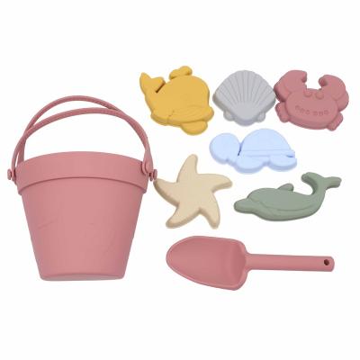 China High Quality Food Grade Silicone Sand Toys Sets For Kids Silicone Beach Toys Silicone Bucket And Shovel Sets for sale