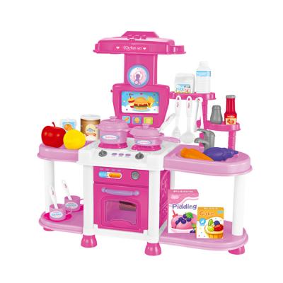 China Funny Educational Toy Hot Selling Home Kitchen Set Plastic Baking Toy Preschool Toy Electric Tableware Set for sale