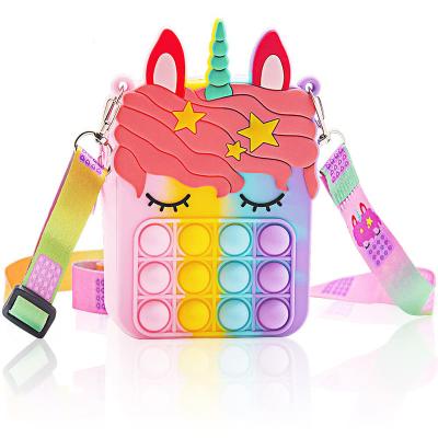 China Popular Small Purse Silicone Bag Noise Buster Pushing Noise Cross - Body Purse Relieve Stress Buster Toy for sale