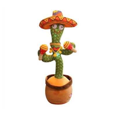 China Gift Kids Toys Funny Kids Toys Wholesale Quality Hot Selling Soft Talking Plush Cactus Repeat Singing Cactus for sale