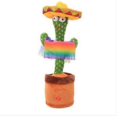 China Hot Selling Electronic Plush Toy Talking Repeat Singing Cactus Stuffed Plush Toy Kids Gift Dancing Cactus Soft Cactus for sale