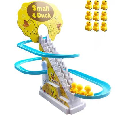 China USB Charging Electric Climbing Toys Duck Climbing Track Duck Toys Staircase Electric Slide Track Game for sale