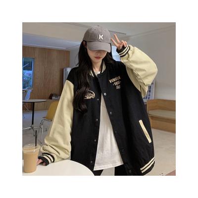 China Viable Wholesale High Quality Casual Women's Softball Sports Jacket Fashion Loose Embroidered Baseball Uniform for sale