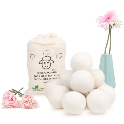 China Smell Removing/Factory Direct Selling 100% Organic New Zealand Wool Dehumidifier Drying Balls Laundry Wool Dryer Balls Set XL 7cm 6-Pack for sale