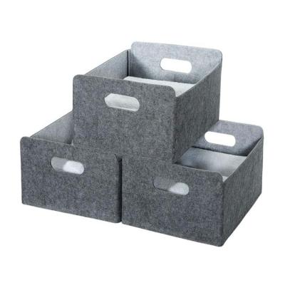 China Viable Wholesale Custom High Quality Felt Foldable Storage Box Simple Design Cosmetics Other Storage Boxes Bins Organizer Storage Boxes for sale