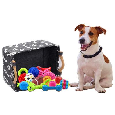 China Bone Paw Print Design Dog Pet Food Storage Containers Storage Box Lightweight And Durable Shockproof Hot Cute Viable Pet Food Toy for sale