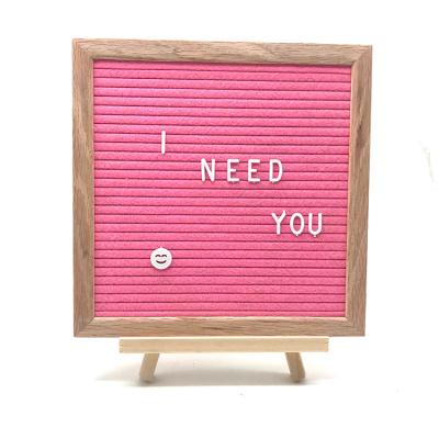 China New minimalist hot sale changeable message board oak frame background felt letter board alphabet letter board for sale