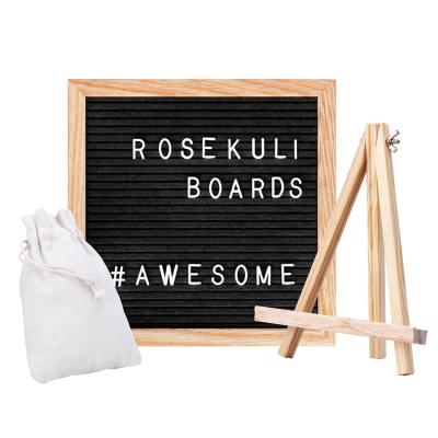 China 2021 Minimalist Factory OEM ODM Oak Frame Hot Selling Changeable Color Felt Wooden Letter Board Message Board for sale