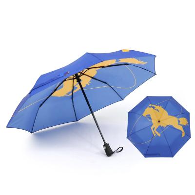 China Minimalist Transfer Printing Parasole 3 Fold Promotional Umbrella Windproof With Custom Parasols Automatic Umbrella For Rain for sale