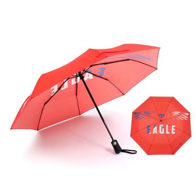 China 2022 New Minimalist Trend Windproof Umbrella Three Folds Automatic Open End For Women And Men With Digital Printing for sale