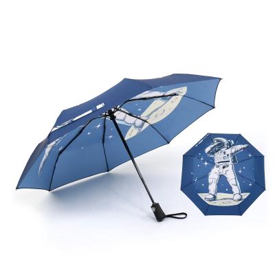 China Coastal Promotional Automatic Umbrella Lightweight Waterproof Pattern Design Gift Folding Automatic Umbrella for sale