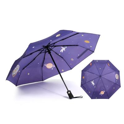 China Fashion Full Star Print Minimalist Theme Gift Windproof Automatic Opening And 3 Times Closing Umbrella for sale