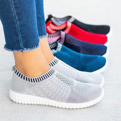 China 2021 summer new flight woven trend running shoes women sports mesh large breathable sports and leisure shoes for women for sale