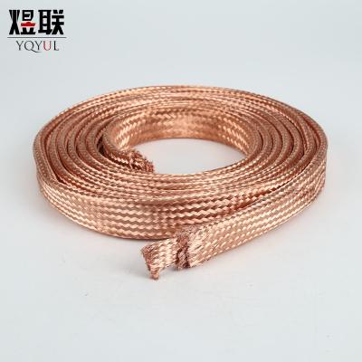 China Diameter 0.05mm Underground Bare Copper Flat Braided Wire Grounding Tape for sale