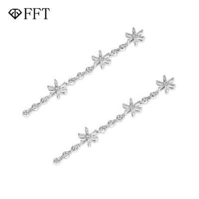 China High Quality Casual/Sporty FFT Snow Earrings Temperament 18K Diamond Stud Earrings For Girl for sale