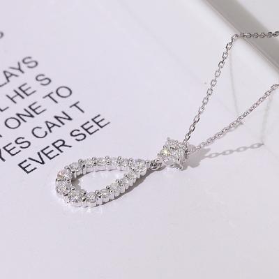 China Fashion Diamond Jewelry Statement Water Drop Shape Necklace Teardrop Pendant for sale