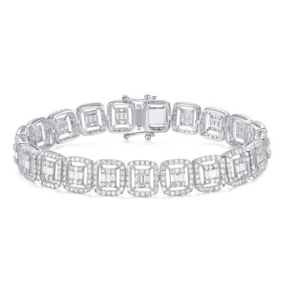 China Other Jewelry Luxury Fashion 18k White Gold Diamond Full Plated Bracelet For Women Party for sale