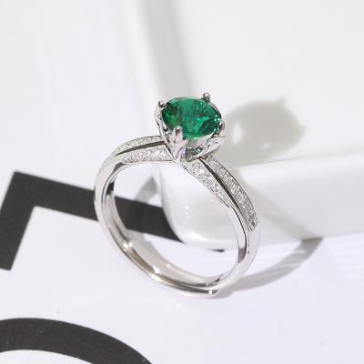 China FASHIONABLE 925 Sterling Silver Women Jewelry White Oval Zircon Vintage Green Green Ring for sale