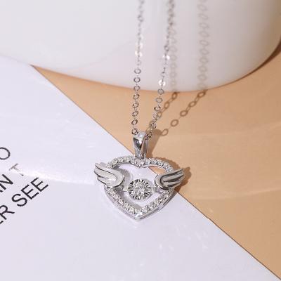 China CLASSIC Custom Made 18inch Love Platinum Charm Jewelry Angel Wings Women Pendant Necklace for sale