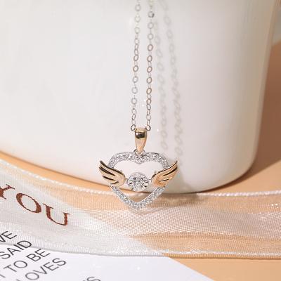 China Beautiful Gold Angel Wings CLASSIC Popular White Gold Necklace FFT Pendant Jewelry for sale