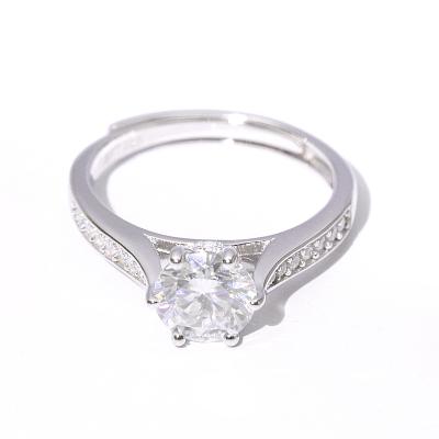 China CLASSIC New Design Moissanite Stone Single Head Rings 925 Silver For Women Wedding Ring for sale