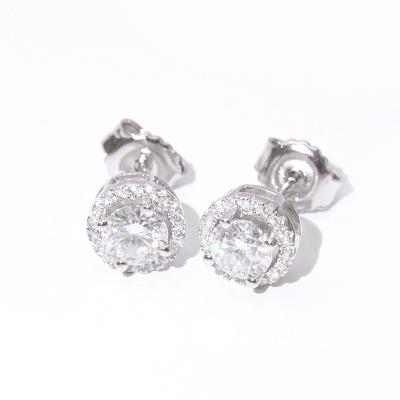 China 2020 popular high quality sterling silver minimalist jewelry stud moissanite earrings for women for sale