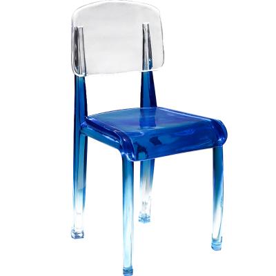 China China Transparent Blue Resin Crafts Chair Sculpture For Home Decor Furniture Chair for sale