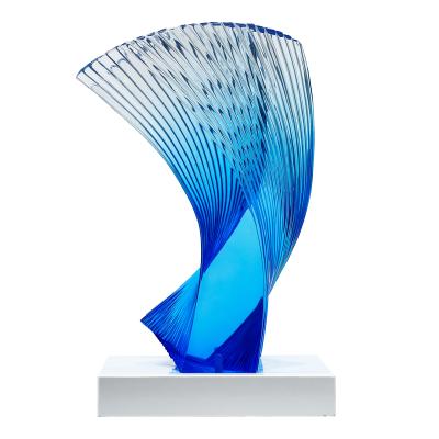 China Abstract Luxury Europe Crystal Art Clear Acrylic Resin Sculpture Modern For Hotel Club Bar Villa Office Project Decor Home Pieces for sale