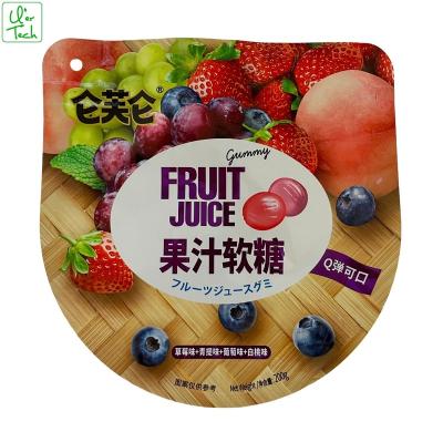 China Disposable Gummy Edible Soft Candy Pouch Irregular Special Shaped Cut Plastic Ziplock Bag for sale