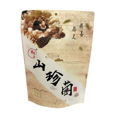 China Custom Printed Moisture Proof Holder Up White Kraft Paper Pouch Doypack Kraft Wrap With Zipper Snacks Candy Dried Fruits Nuts Bag for sale