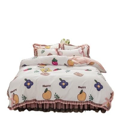 China China Supplier Homes New Product Polyester Fabric Princess Wind Bed Skirt Set PORTABLE Comforter Cover Set for sale