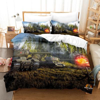 China Nondisposable 3D Printing Hot Blood Tank Printed Cotton King Comforter Cover for sale