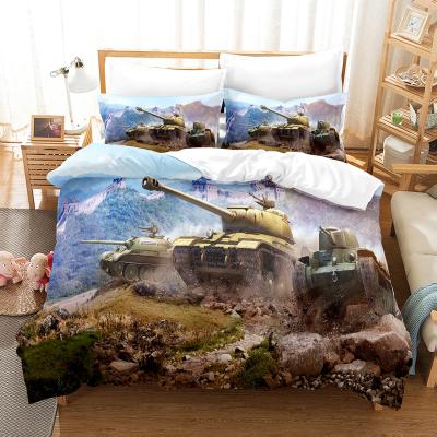 China New Tank 3D Digital Printing Nondisposable Bedding Comforter Cover for sale