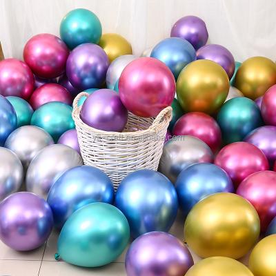 China Wholesale 12inch 2.8g Multicolor Metal Latex Balloon Wedding Birthday Party Balloons Thick Inflatable Helium Balloon for sale