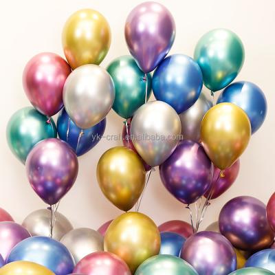 China Wedding Party Holiday Festival Wedding Decor Latex Balloons 50pcs Mix Color Chrome Round Ball China Metallic Helium Cheap Air Globos for sale