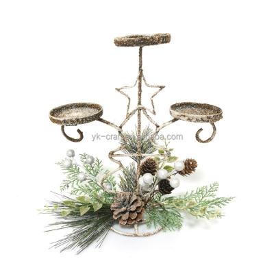 China Party/Home/Festival Line Modern Candle Holder Antique Finish Artificial Star Star Ornament Christmas Decoration Table Candle Holder for sale