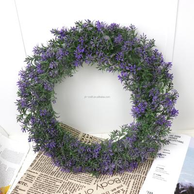 China 2022 Purple Plastic Boxwood Wreath Flowers Garland Wall Hanging Ornament Preserved Artificial Flowers Garland Decor New Home Decor for sale