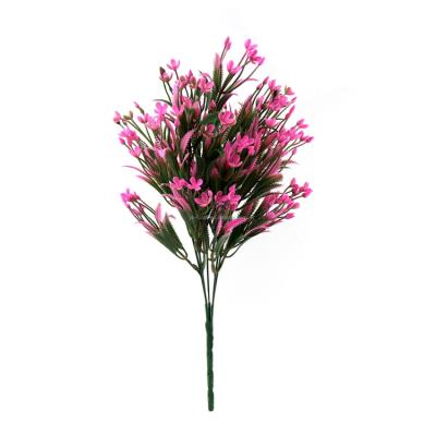 China Artificial Flower 4 Leaf Plum Blossom Decoration Flower 7 Color Wedding Home Outdoor Plastic Plant Decoration for sale