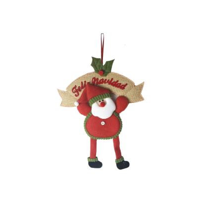 China Santa Claus Decoration Accessories Small Cloth Christmas Door Decoration Cloth Cartoon Art Pendant Christmas Ornaments for sale