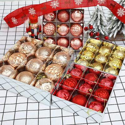 China Wholesale Plastic 8cm 9 PCS Christmas Baubles Baubles Decoration With 3 Different Design Options Tree Party Hanging Decorative Balls for sale