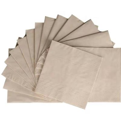 China Disposable Disposable Fast Food Environmental Protection Unbleached Sanitary Square Natural Color 230x230mmx 2 Layer Napkins for sale