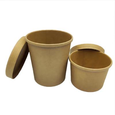 China 32oz Soup Bowl Disposable Food Packing Disposable Soup Takeout Paper Cups Eco-Friendly Supply With Lid for sale