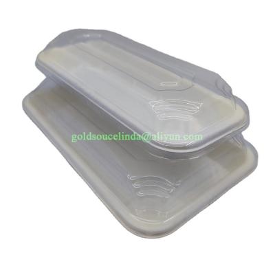 China Good Quality Disposable Products Rectangle 290ml Disposable Sushi Paper Tray for sale