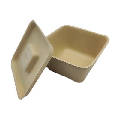 China Disposable Fine Quality Paper Food Tray Disposable Degraded 280ml Square Box With Lid for sale