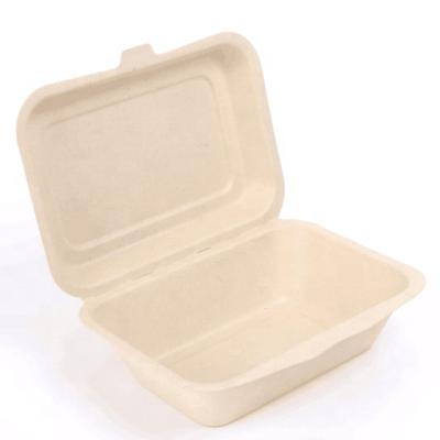 China 450ml Disposable Rectangular Food Boxes Paper Caterer Packing Disposable Clamshell Paper Box Burger Box Meal for sale