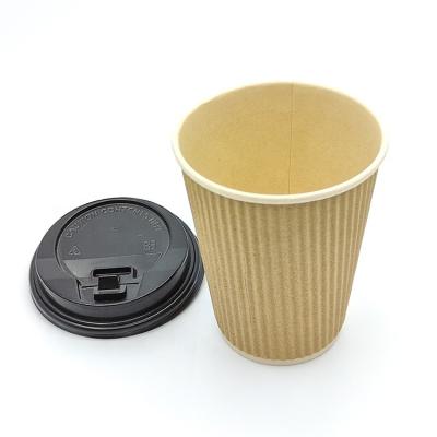 China Heat Insulation 4 7 8 10 12 Coffee Hot Beverage Tea Beverage 16oz Eco-friendly Corrugated Biodegradable Paper Cups for sale