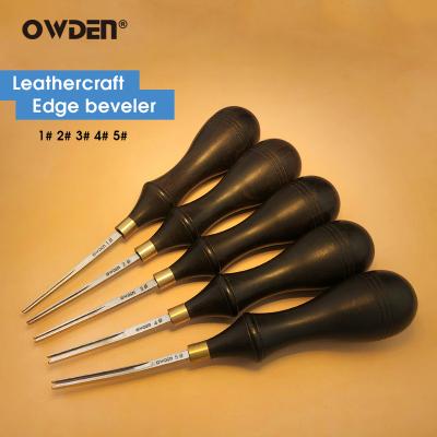 China OWDEN Leather Craft Professional Leather Edge Bevelers with 5 Sizes Tool Edge Tool Leather Leather Working Tools for sale